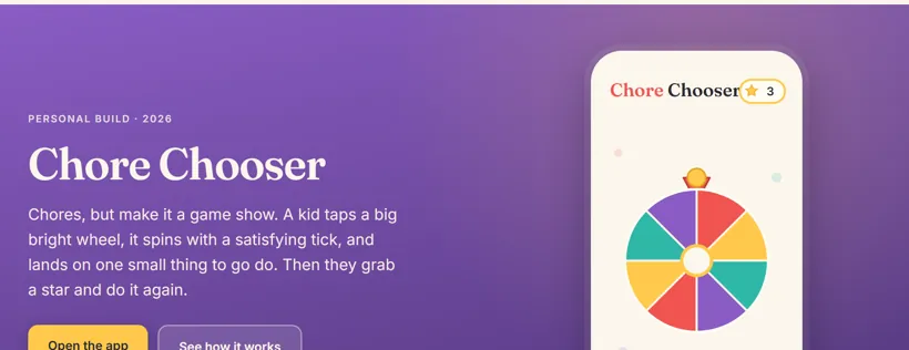 Chore Chooser app preview