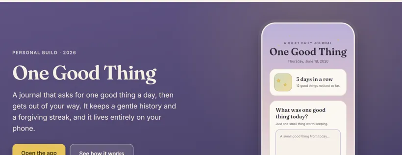 One Good Thing app preview