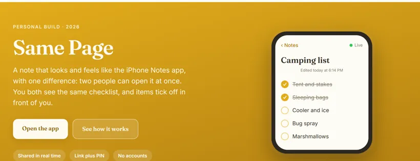 Same Page app preview