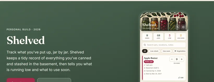 Shelved app preview