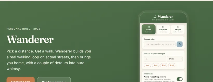 Wanderer app preview