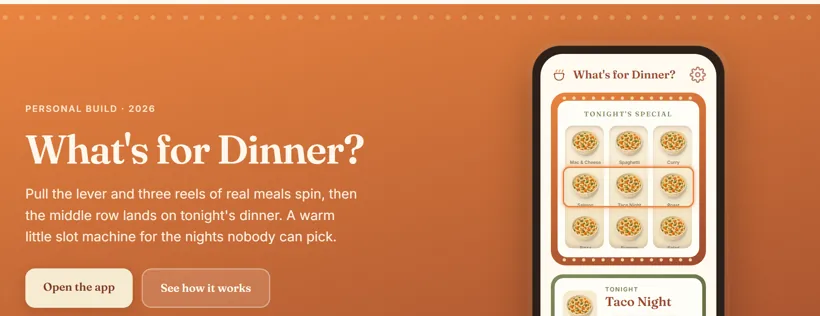 What's for Dinner? app preview