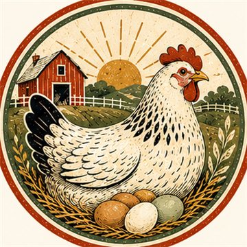 Coop Count hen-on-nest emblem